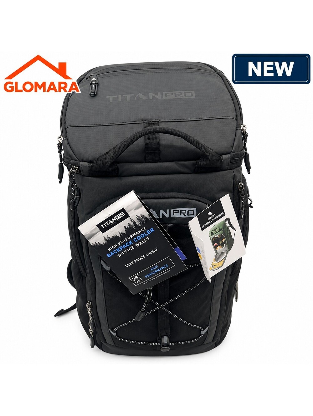 Titan PRO 26 Can Backpack Cooler Black 5 Compartments Ice Pack NWT NEW